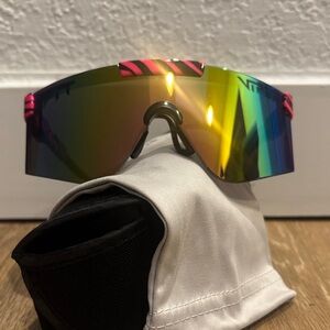 Pit Viper Pink and Black Sunglasses with Rainbow Lens